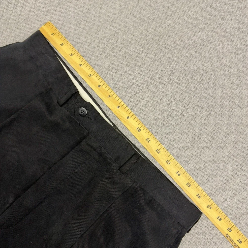 Ralph Ralph Lauren Pants Mens 34x32 Black Pleated Cuffed Trousers Formal